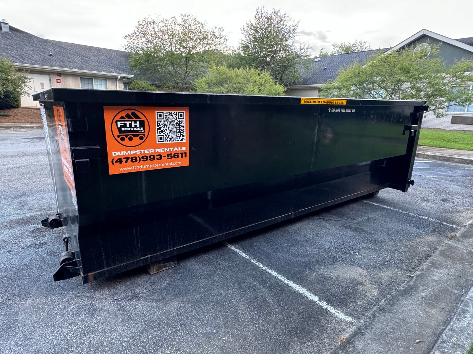 FTH Services roll-off dumpster rental for a residential project in Griffin, GA